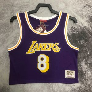 M&N Women's Retro Cropped Jersey Los Angeles Lakers Purple #8 Kobe Bryant - Image 1