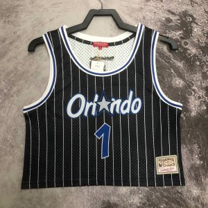 M&N Women's Retro Cropped Jersey Orlando Magic Black #1 Penny Hardaway - Image 1