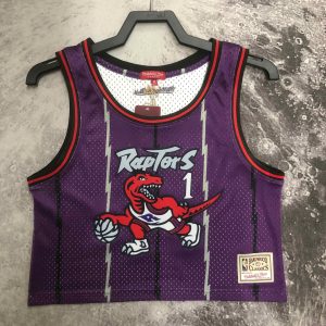 M&N Women's Retro Cropped Jersey Toronto Raptors Purple #1 Tracy McGrady - Image 1