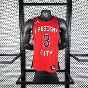 New Orleans Pelicans Jordan Edition Red #3 Jordan Poole Jersey - Image 1