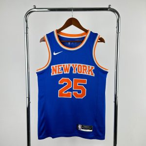 New York Knicks Blue #25 Mikal Bridges Jersey - Image 1