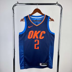 Oklahoma City Thunder Blue Pinstripe #2 Shai Gilgeous-Alexander Jersey - Image 1