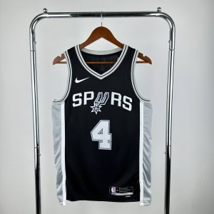 San Antonio Spurs Black #4 De'Aaron Fox Jersey - Image 1