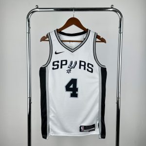 San Antonio Spurs White #4 De'Aaron Fox Jersey - Image 1